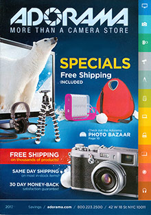 Picture of camera catalog from Adorama catalog