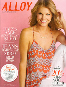 Picture of clothes catalogs from Alloy catalog