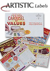 Image of printed mailing labels from Artistic Direct Labels catalog
