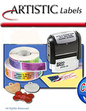 Image of printed mailing labels from Artistic Direct Labels catalog