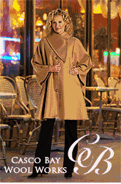 Image of wool cape from Casco Bay Wool Works catalog