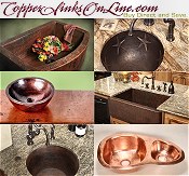 Image of copper sinks from Copper Sinks Online catalog