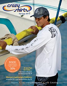Picture of t shirt catalog from Crazy Shirts catalog