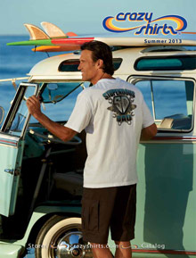 Picture of t shirt catalog from Crazy Shirts catalog