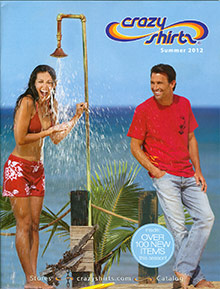 Picture of t shirt catalog from Crazy Shirts catalog