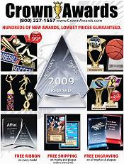 Image of custom awards from Crown Awards and Trophies catalog