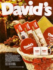 Image of cookie gifts baskets from David's Cookies catalog