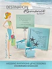 Image of beach wedding invitations from Destination Romance by Dawn catalog