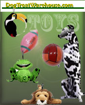 Image of fun dog toys from DogTreatWarehouse catalog
