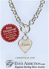 Image of sterling silver necklaces from Eve's Addiction catalog