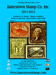 Picture of stamp catalog from Jamestown Stamp Company catalog