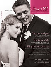 Image of wedding table decor from Jean M Wedding Invitations & Accessories catalog