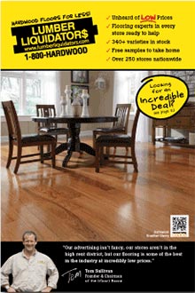 Picture of install wood floor from Lumber Liquidators catalog