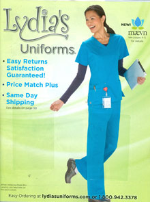 Picture of hospital uniforms from Lydia's Professional Uniforms catalog