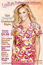 image of hospital uniforms from Lydia's Professional Uniforms catalog
