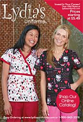 Image of hospital uniforms from Lydia's Professional Uniforms catalog
