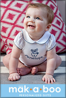 Picture of personalized baby gifts from Makaboo Personalized Gifts catalog