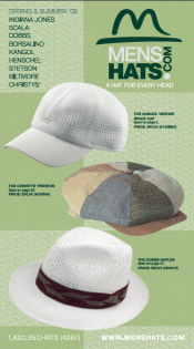 Image of mens hats from MensHats.com catalog