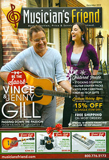 Picture of guitar catalog from Musician's Friend catalog