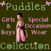 Image of formal baby wear from Puddles Collection catalog
