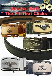 Image of belt buckles from Ratchet Belt catalog
