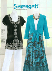 Image of womens holiday apparel from Serengeti catalog