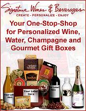 image of personalized wine bottles from Signature Wines catalog