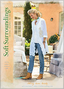 Image of bedroom linen set from Soft Surroundings catalog