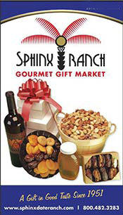 Picture of stuffed medjool dates from Sphinx Ranch Gourmet Gift Market catalog