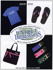 Image of Greek paraphernalia from Unique Impressions - Greek Gear catalog