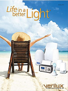Picture of seasonal affective disorder light therapy from Verilux® catalog