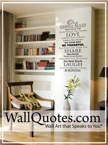 Picture of vinyl wall quotes from WallQuotes.com by Belvedere Designs catalog