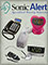 Picture of assistive hearing devices from Sonic Alert catalog