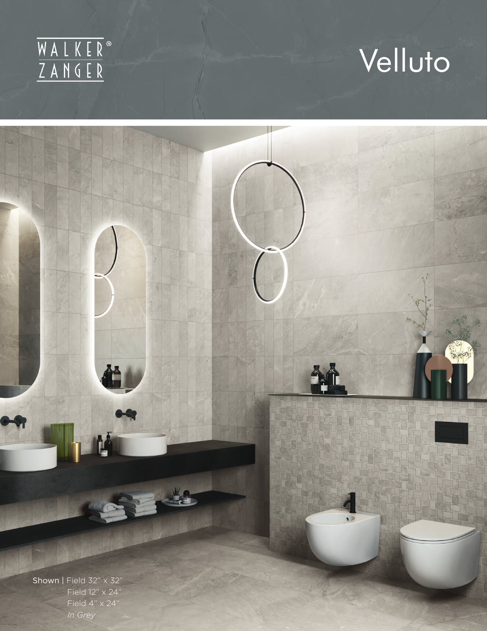 Walker Zanger Velluto — Marble-Look Ceramic Tile Collection