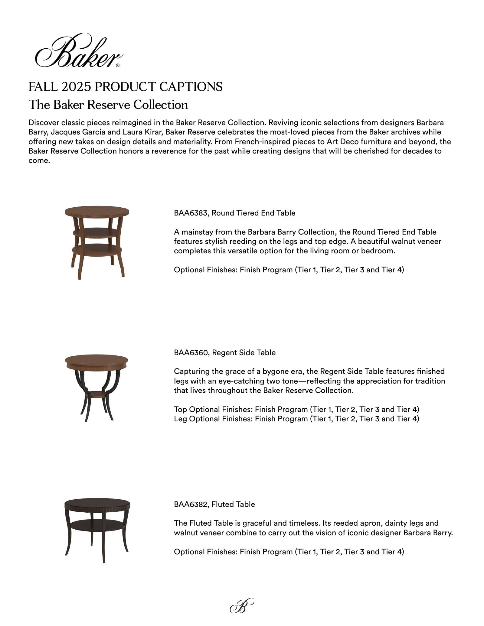 Baker Furniture Reserve Collection