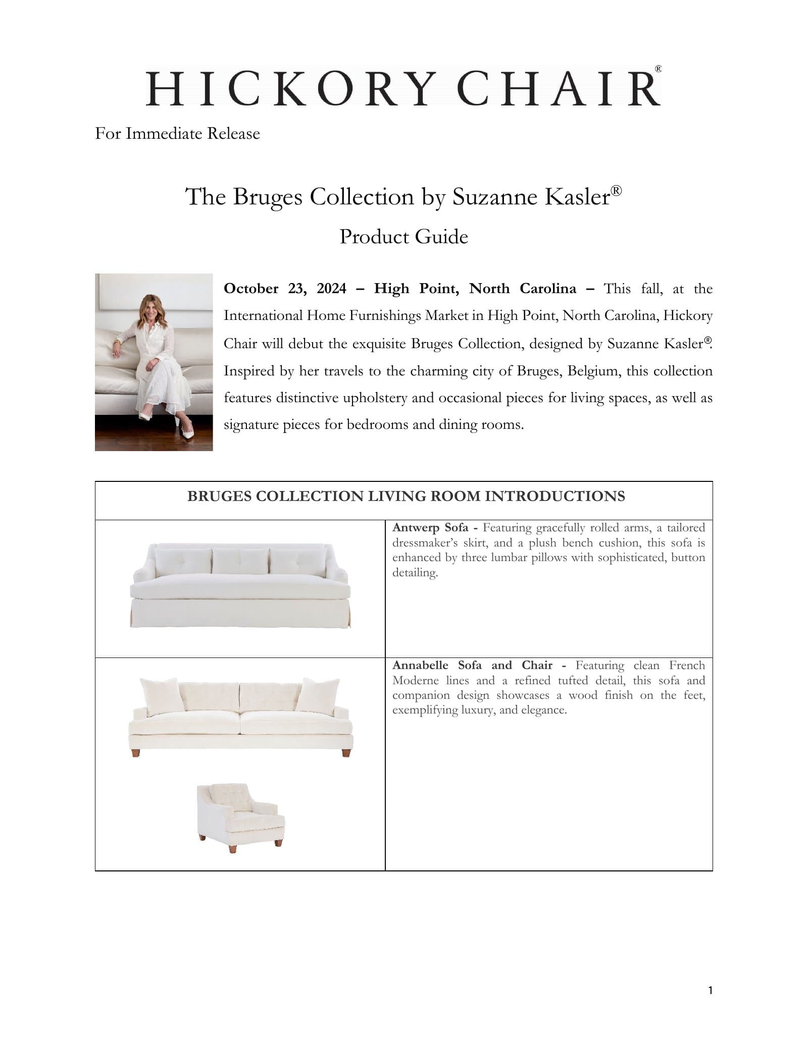 Hickory Chair Bruges Collection by Suzanne Kasler — Fall 2024