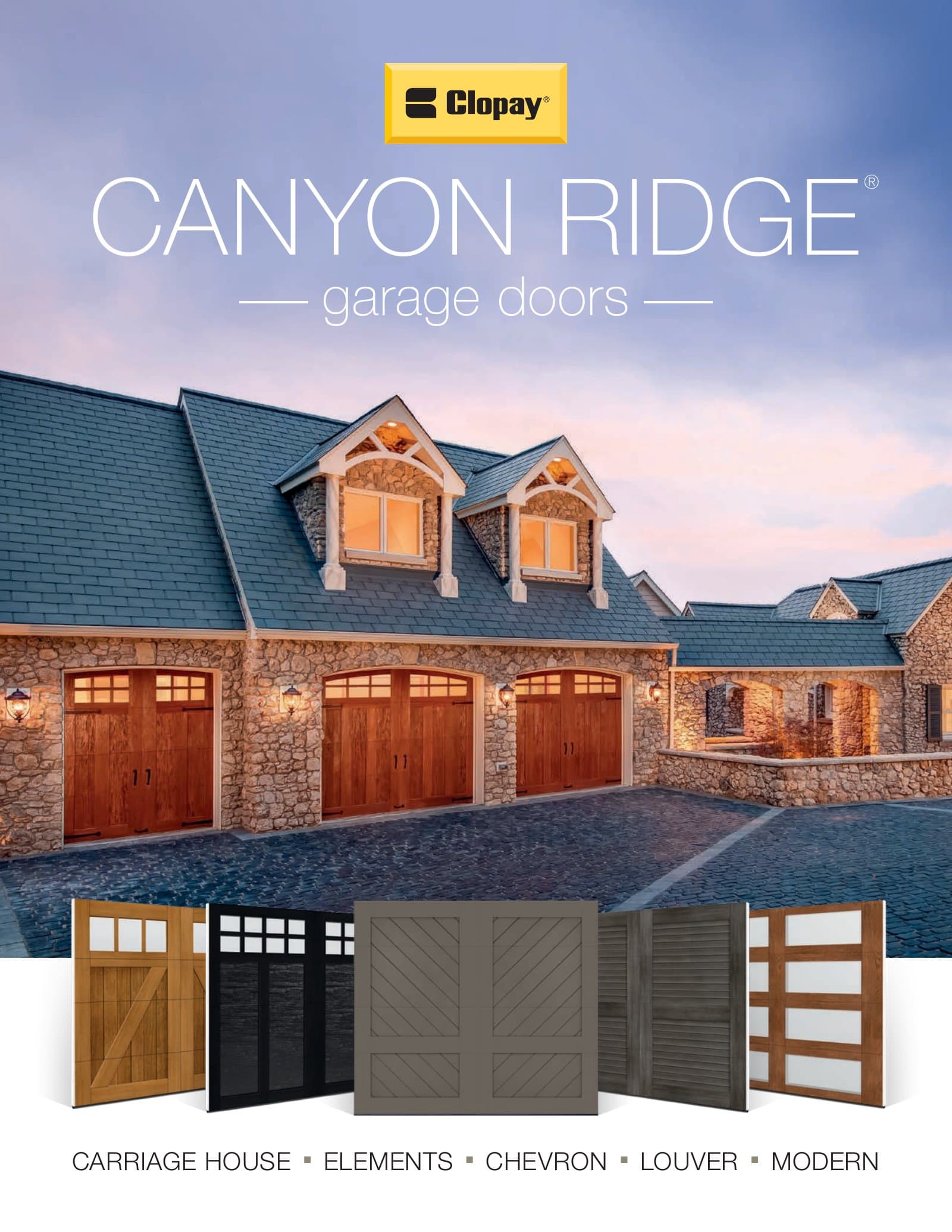 Clopay Canyon Ridge Faux Wood Garage Doors
