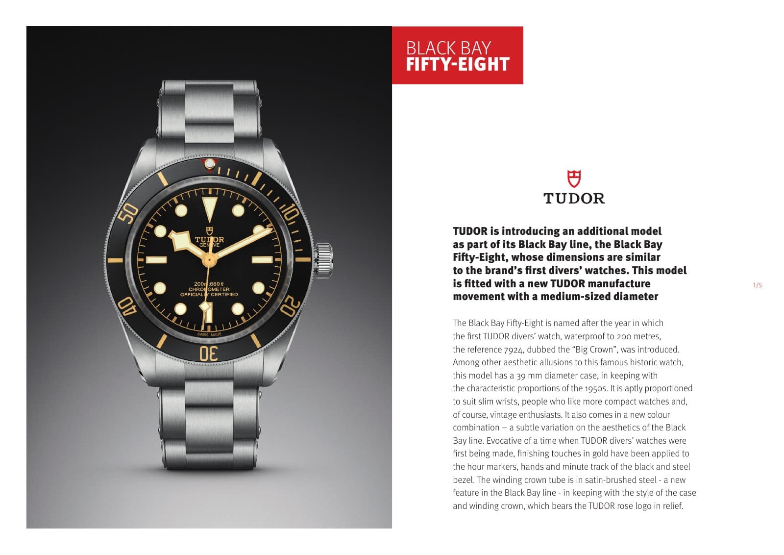 Tudor Black Bay Fifty-Eight Press Kit