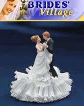 Image of elegant wedding cake toppers from Brides Village Wedding Accessories catalog