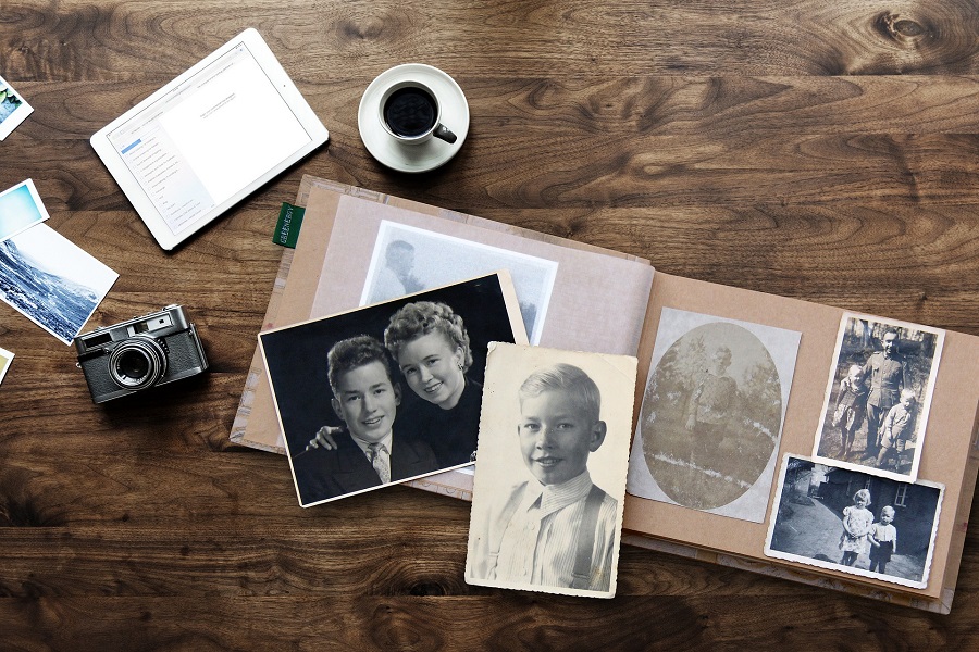 scrapbook with photos