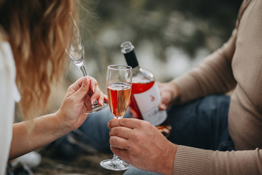 A Couple Having Wine Together